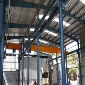 Steel Structure Fabrication services for industrial sheds, warehouses, factory buildings, and commercial structures across Maharashtra, Andhra Pradesh, and Telangana.