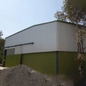 Prefabricated warehouse fabrication service in Madhya Pradesh and Rajasthan — completed steel structure exterior